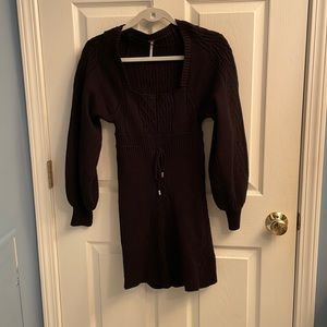 Free people size s Emmaline square neck cable knit mini sweater dress